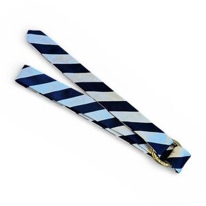 Ralph Lauren Silk Navy and White Striped Ribbon Belt